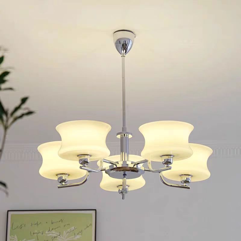 Interior Design Elements - Belue Chandelier French milky white glass