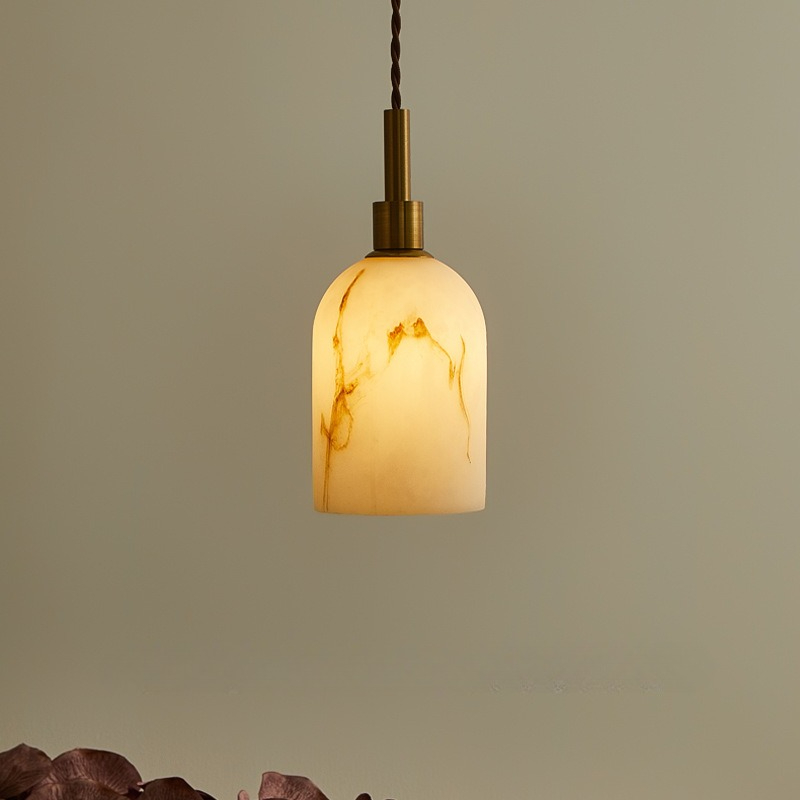Interior Design Hall - Modern LED Pendant Lights Marble Copper