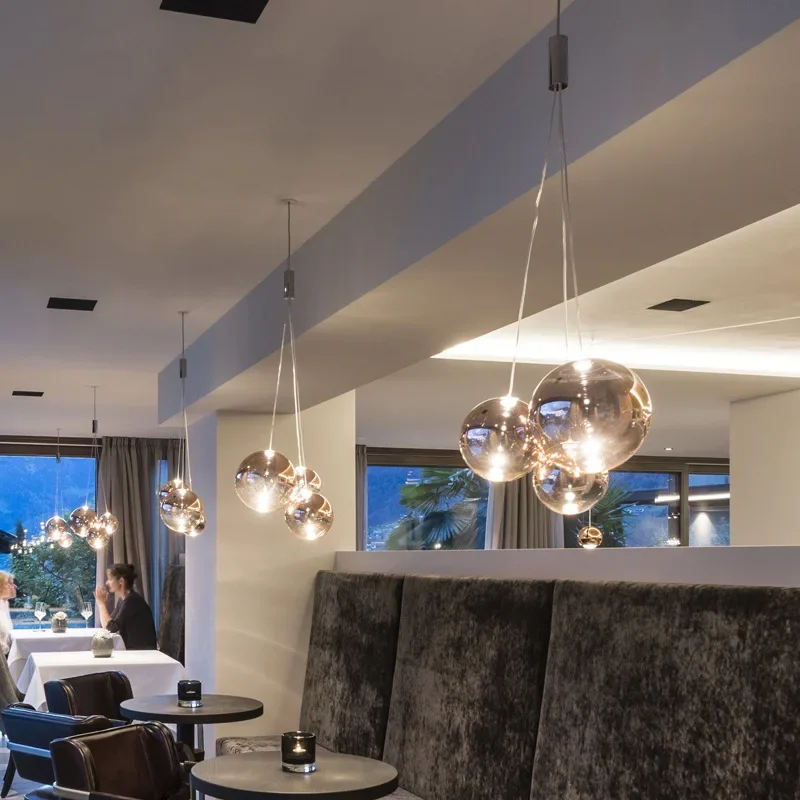 Interior Design Hall - SANDYHA Elegant Glass Ball LED Pendant