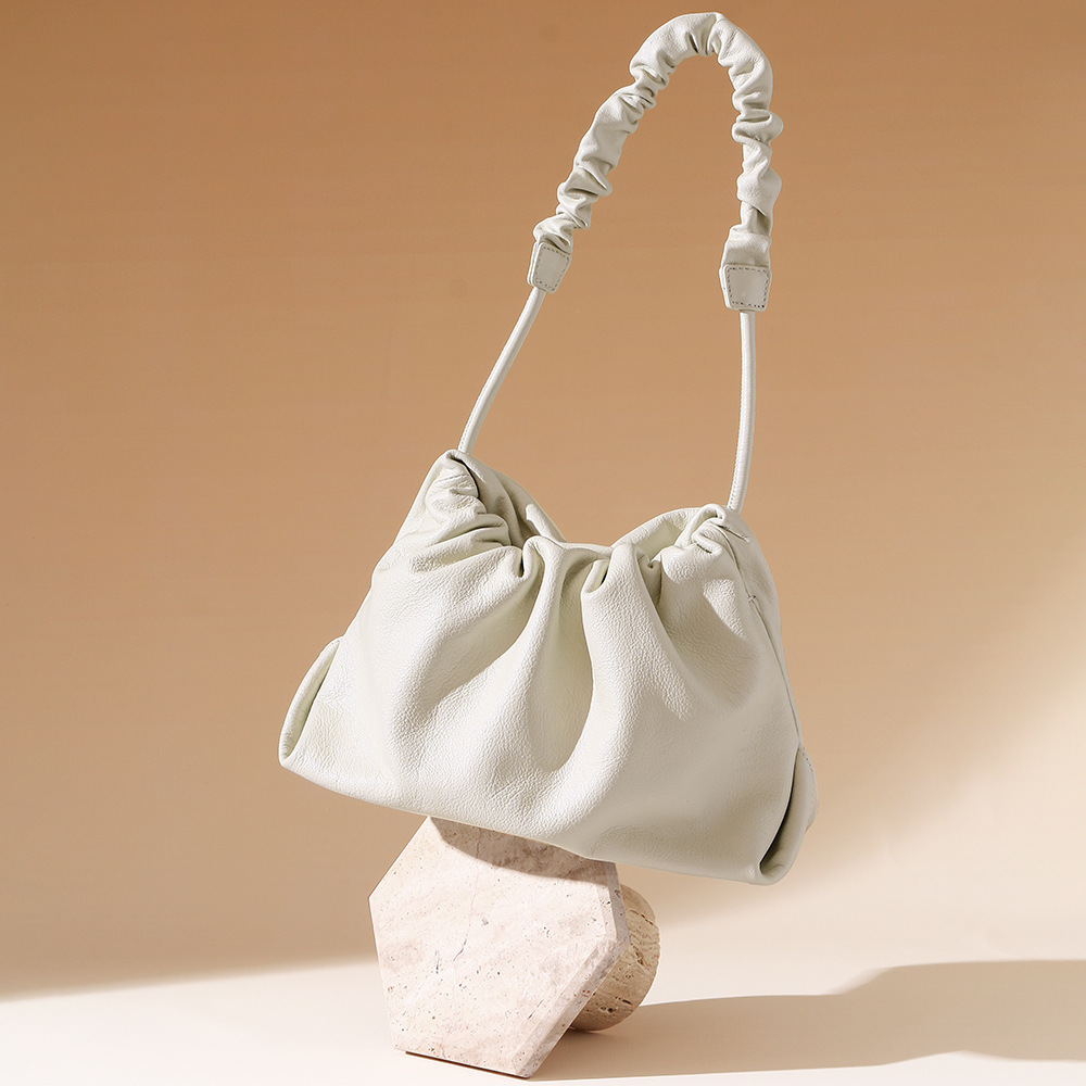 Interior Design Vintage Style - Genuine Leather Women's Bag Drawstring Cloud
