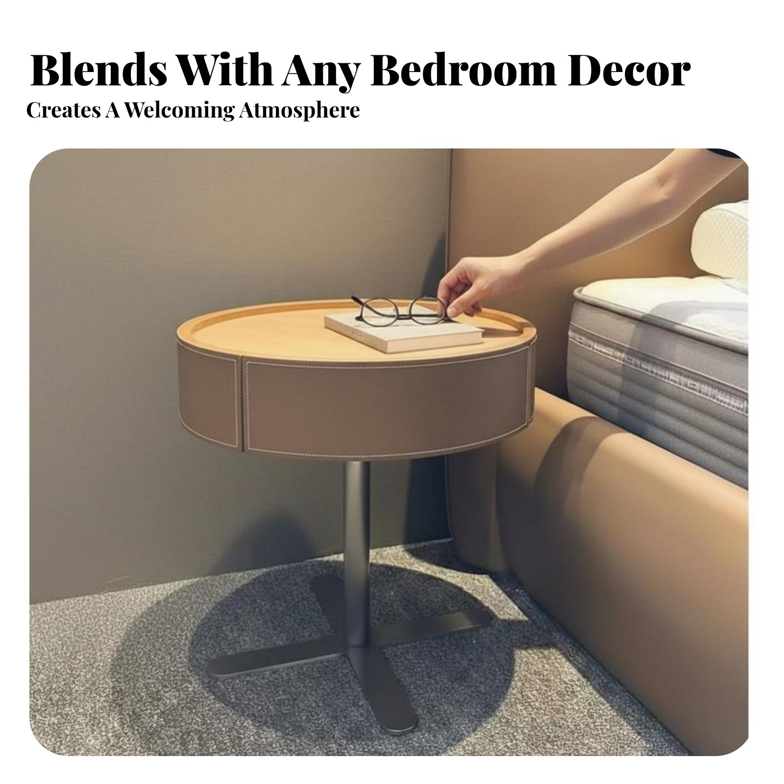 Round Pedestal Night Table Min - Interior Design Office Space review and price