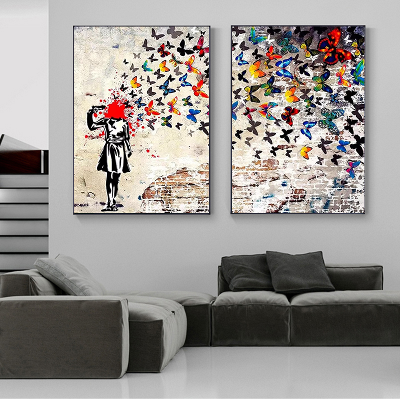 Banksy Butterfly Girl Poster a - Interior Design House review and price
