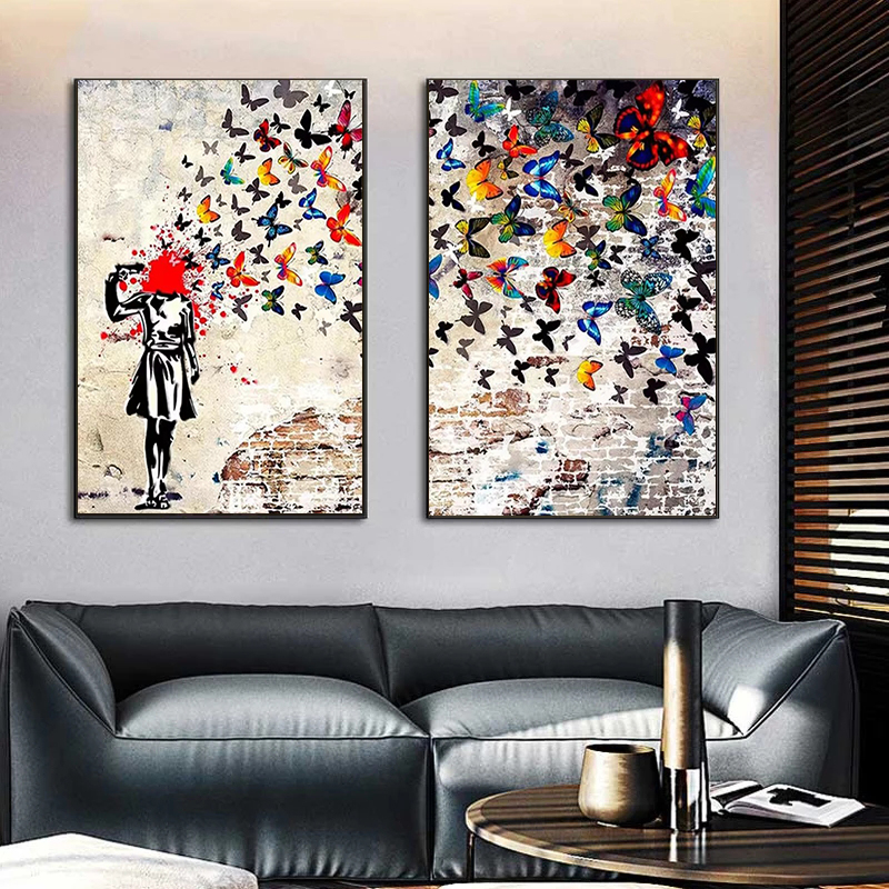Banksy Butterfly Girl Poster a - Interior Design House review and price