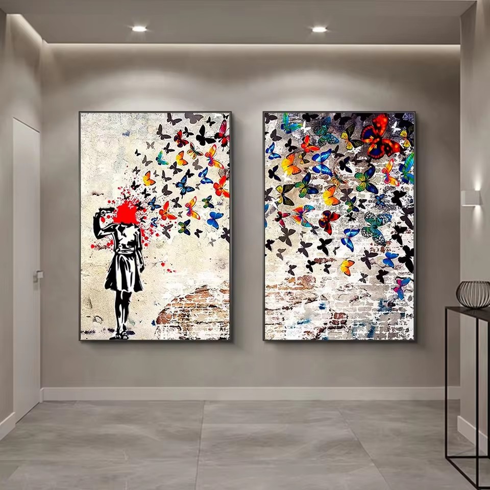 Banksy Butterfly Girl Poster a - Interior Design House review and price