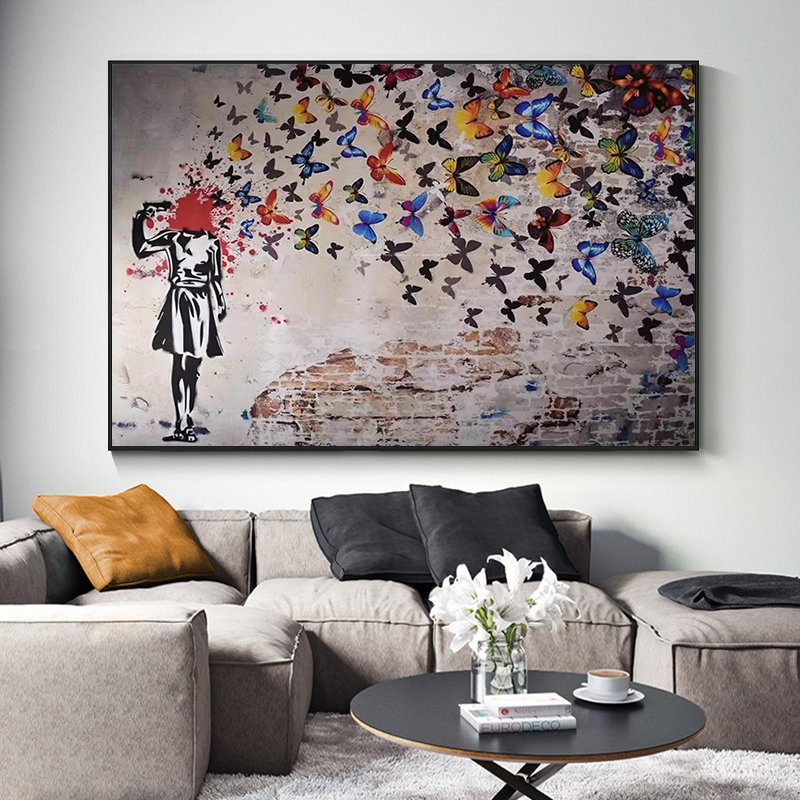 Banksy Butterfly Girl Poster a - Interior Design House review and price