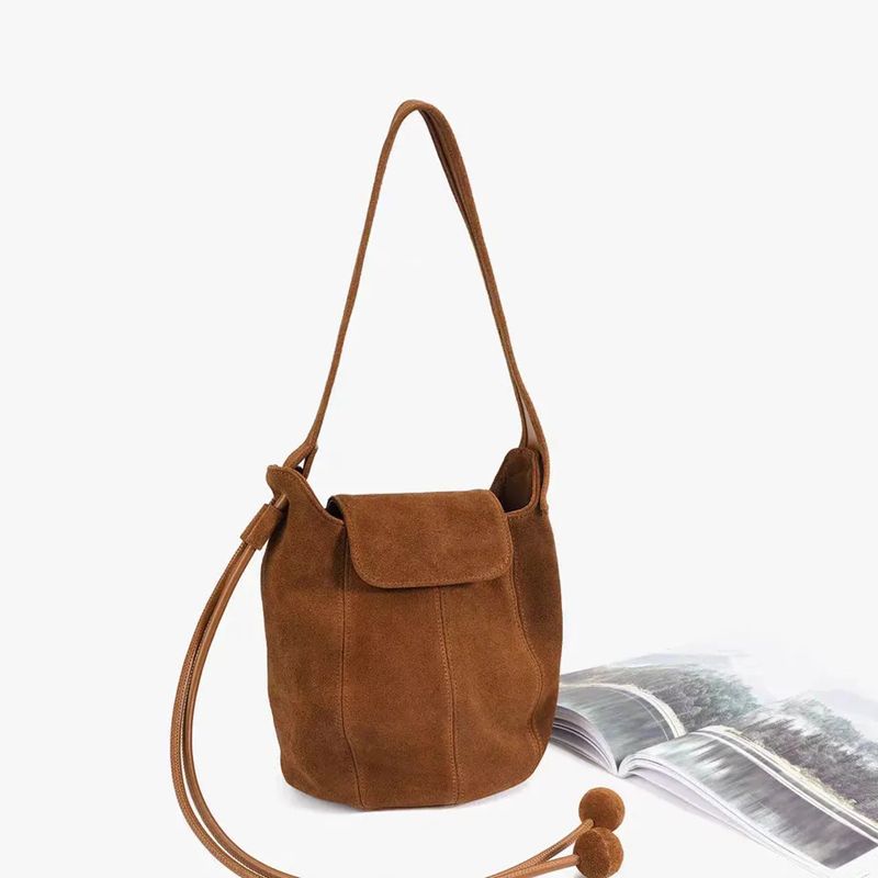 Frosted Suede Bucket Bag Pumpk - Interior Design High End review and price