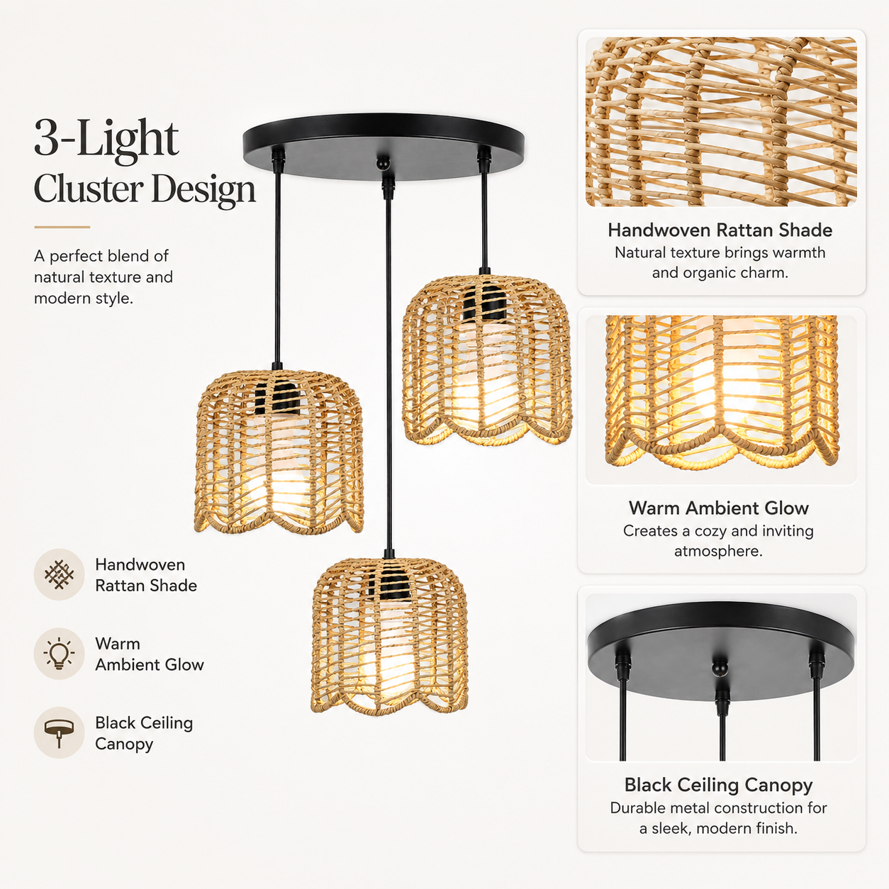 JOYINLED Farmhouse Hand Woven  - Wicker Pendant Shade review and price