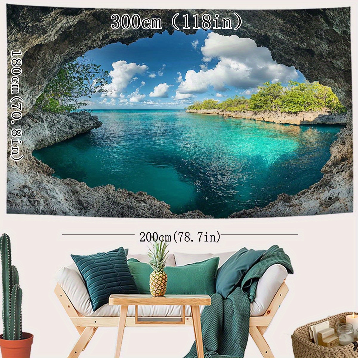 1pc Beach Blue Sky Tapestry -  - Interior Design Years Of School review and price